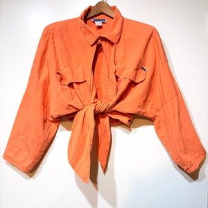 Vintage- GAMMA Los Angeles 🧡 Orange Tie-Front Crop Top